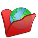 Folder, internet, red Black icon