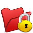 Folder, locked, red Black icon