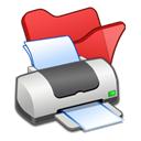 Folder, printer, red Black icon