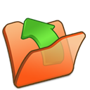 Orange, Folder, parent Black icon