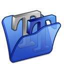 Blue, Font, Folder Black icon