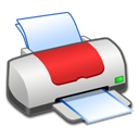 printer, red Black icon