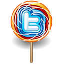 Lollipop, twitter Black icon