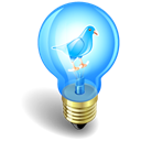 twitter, bulb, light Black icon