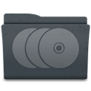Folder, Discs DarkSlateGray icon