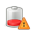 Gnome, Battery, Caution Gray icon