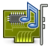 Gnome, Audio, card, 48 Olive icon