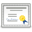 Certificate, tag, 64, Application, Gnome Gray icon