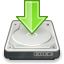 harddisk, save, download Black icon