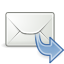 Gnome, mail, Forward, 64 Black icon