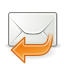 Sender, mail, reply Black icon