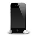 Apple, 4g, Headphones, samrtphone, Mobile, Iphone Black icon