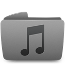 music, Folder Gray icon