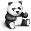 teddy, bear, panda, Toy Black icon