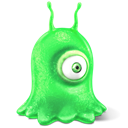 Alien, brainslug Black icon