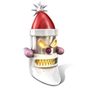 robot, santa Black icon