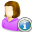 Female, Info, user Black icon