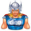 Digg, thor, super hero Black icon