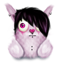 rabbit, Emo, pink, Animal Black icon