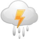 Cloud, weather, lightning Black icon