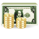 Dollar, Money, 03, Bank, coints Black icon