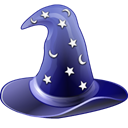 hat, wizard, magic Black icon