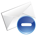 Email, Blue, delete Black icon