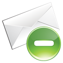 green, Email, delete Black icon
