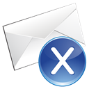 Email, Blue, remove Black icon