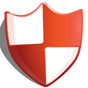 Protection, shield, red Black icon