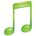 green, sound, music, itunes Black icon