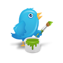 twitter, bird, paint Black icon