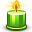 Candle, green Gold icon