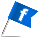 Facebook, flag Black icon