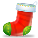 Boot, sock, christmas Black icon