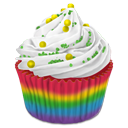 Rainbow, cupcake WhiteSmoke icon