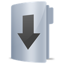 Downloads, Folder, Down, Arrow Silver icon