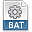 Extension, bat, File DarkGray icon