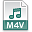 File, m4v, Extension SeaGreen icon