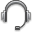 Headphone, mic Black icon