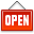 open, Nameboard Black icon