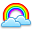 Cloud, Rainbow Black icon