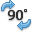 90, Transform, rotate Black icon