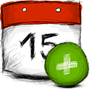 Add, date Firebrick icon