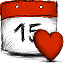 Favourite, date Firebrick icon