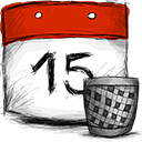 Trash, date Firebrick icon