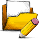 Folder, Edit Gold icon