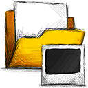 Folder, photo Black icon