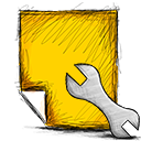 Note, settings Gold icon