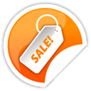 Orange, sticker, sale Black icon